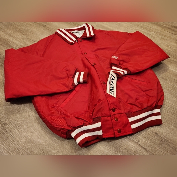 Vintage DeLong Varsity Jacket Mens Size XL Made in USA New Blank Red - Picture 2 of 8